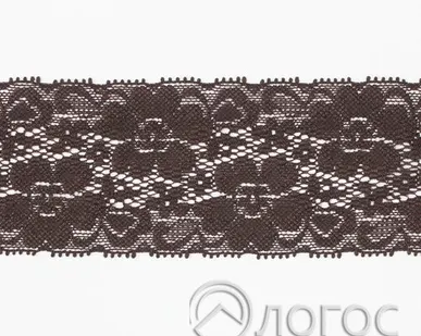 фото Кружево стрейч гипюр 1135 50 мм, т.коричневый