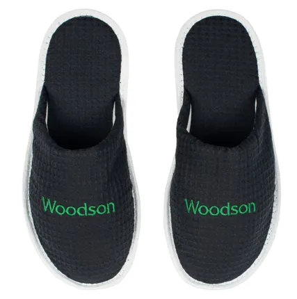 Фото №0 Тапочки WoodSon вафельные с закрытым мысом (чёрные, р. 43-46, арт. WT1)
