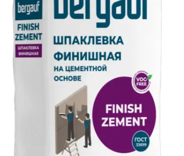 фото Шпатлевка финишная цементная фасадная BERGAUF Finish Zement белая 20 кг