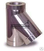 Фото №0 Сэндвич-тройник для дымохода 135° AISI 430 зеркало/ нержавеющий AISI 409 0,