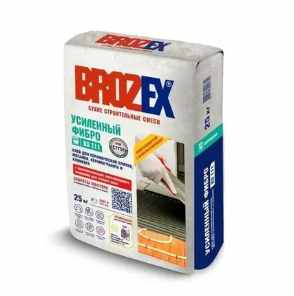 Фото №0 Клей для керамической плитки и керамогранита BROZEX KS-111 УСИЛЕННЫЙ, 25 кг