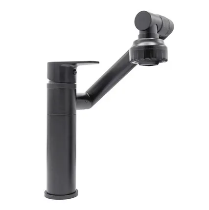 Фото №0 Смеситель Оптима O4483BL для кухни, 35 мм, поворотный многорежимный излив, черный