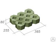 фото Газонная решетка 370х245х80мм, вибропресс, серая, м. кв. (8 ячеек)