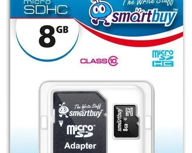 фото Карта памяти MicroSDHC 8 Gb Smart Buy class 10+ SD-адаптер