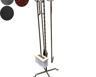 фото Набор для камина "Лотос"серебро