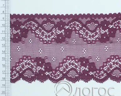 фото Кружево стрейч IS-247 90мм И, марсала (фиолетовый)
