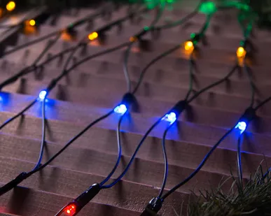 фото Гирлянда сеть цветная (LED-128, 1х2м, провод чёрный, УМС)