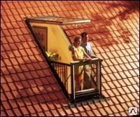 фото Окно-балкон GDL Cabrio для мансарды без надстроек