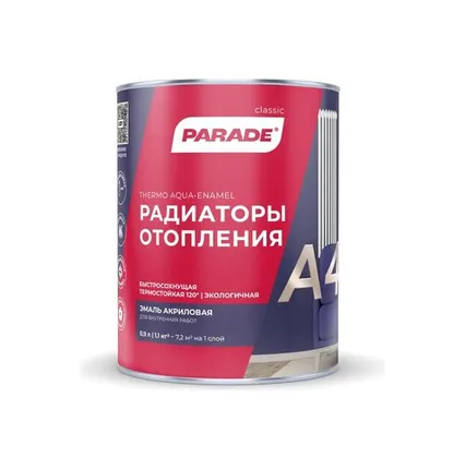 Фото №0 Эмаль Parade A4 termo acryl белая, полуматовая, 0,9 л