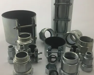 фото Сансфера. Хомуты ремонтные. муфты зажимные