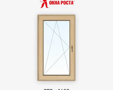 фото Деревянное окно лиственница сращенная 1-створчатое поворотно-откидное 1460х870мм