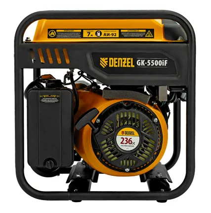 Фото №9 Генератор инверторный 94709 Denzel GK-5500iF, 5.5 кВт, 220 В, бак 7 л, ручной стартер, 32 кг