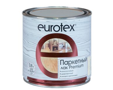 фото Лак паркетный полуматовый 0,8л EUROTEX PREMIUM