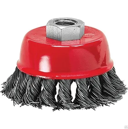 Фото №0 Щетка для УШМ MATRIX 150мм, М14,"чашка", крученая металл. проволока