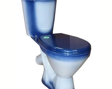 фото Унитаз-компакт Rosa Элегант косой выпуск нижний подвод синий