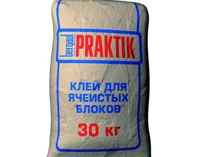 фото Клей Bergauf Praktik для ячеистых блоков 30кгЗИМА Bergauf