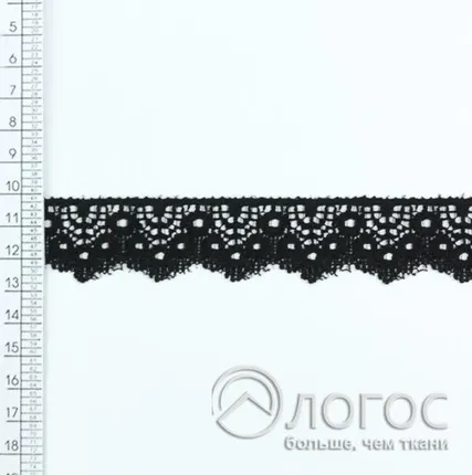 Фото №0 Кружево стрейч IS-380 20мм И, черный