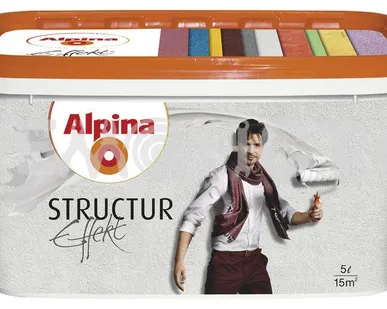 фото Краска вд интер  5л бел мат Alpina Декоративное покрытие Alpina Effekt Structur / Структур,(1/80) зз