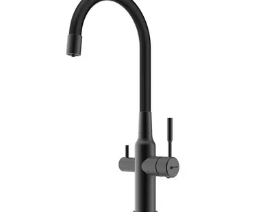 фото Смеситель Lemark Expert LM5083BL-Black для кухни c гибким изливом, с подключением к фильтру с питьевой водой