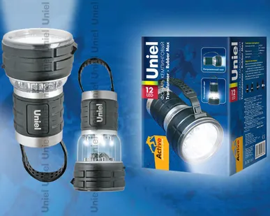фото Фонарь Transformer - Rubber Max, 12 LED, прорезиненный корпус, черный, 3*D