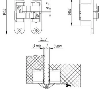 фото Петля скрытой установки с 3D-регулировкой Architect 3D-ACH 40 SN Матовый никель прав. 40 кг