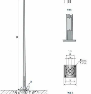 фото Опора граненая коническая ОГК-12