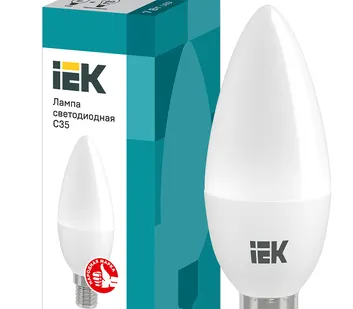 фото IEK Лампа светодиод. 7/4000/Е14/CB35 свеча на ветру IEK