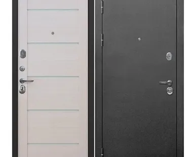 фото Дверь входная Гарда 9см (Ferroni) металл/царга, Антик серебро/Лиственница бежевая 2050х860мм, ЛЕВАЯ