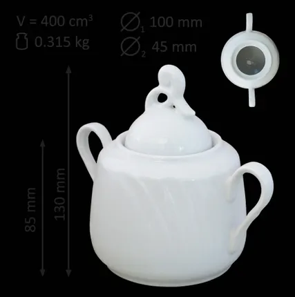 Фото №0 Сахарница с крышкой &quot;Голубка&quot; 285 мл белая, добрушский фарфор