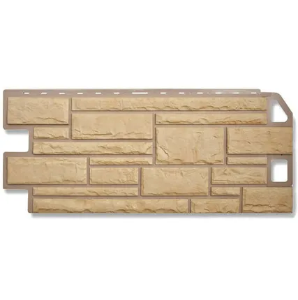 Фото №0 Фасадная панель (АП) "КАМЕНЬ" Желтый 1140*480 мм (раб.размер 1100*450)