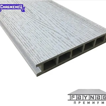 Фото №0 Террасная доска из ДПК Faynag "Stelo" цвет: Серебро, 152x24 мм (цена м2)