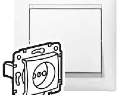 фото Механизм розетки 1-м СП Valena 2К 16А без заземл. бел. (DIY-упак.) Leg 694268