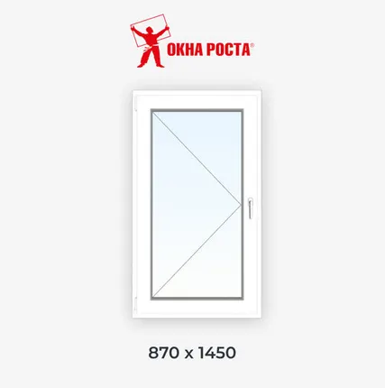 Фото №0 Пластиковое окно WHS60 1-створчатое поворотное 870х1450мм