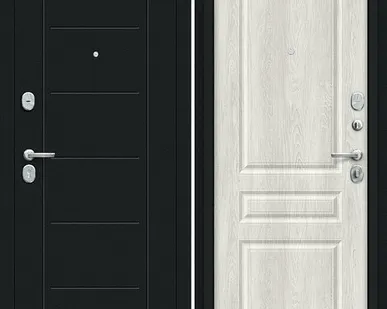 фото Входная дверь Пик Букле черное-Касабланка