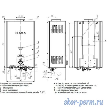 Фото №4 Колонка газовая NEVA-4511E BaltGaz (11 л, 22 кВт)