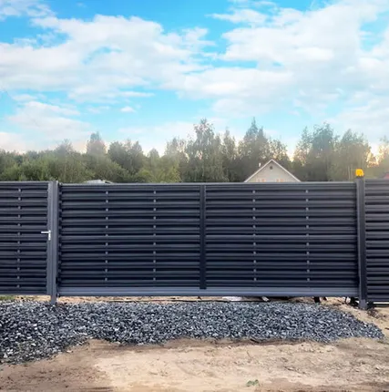 Фото №0 Автоматические откатные ворота Премиум на бетонной тумбе