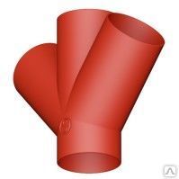 фото Крестовина одноплоскостная канализационная 45º DN 100x100x100