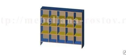 Фото №0 Шкаф для детского сада для горшков (20 мест, горизонтальный), арт.ds 005