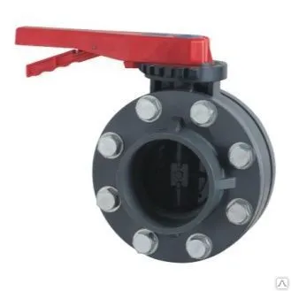 Фото №0 Дроссельная заслонка с маховиком, комп. фл., ПВХ 1,6 МПа d 315