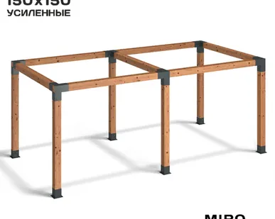 фото Коннекторы для беседки из бруса 150х150 Double BASE графит