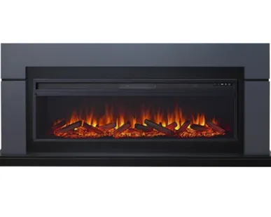 фото Каминокомплект Lindos под Vision 60 Graphite Grey серый + Royal Flame Vision 60 LOG Led