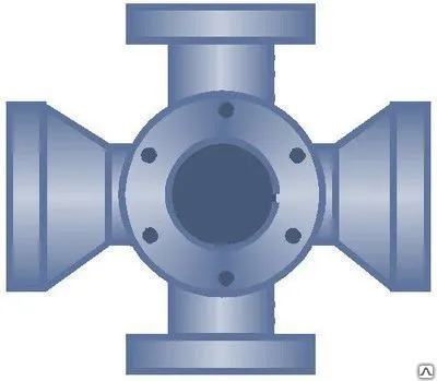 Фото №0 Крест раструб-фланец с пожарной подставкой ППКРФ диаметр прохода 150 мм