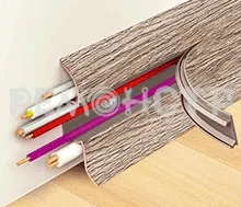фото Плинтус  2,2м ИДЕАЛ КЛАССИК 3D 55мм окраш с мяг.краем 253 (40шт) ясень серый П