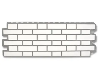 фото Фасадная панель (АП) "КИРПИЧ КЛИНКЕРНЫЙ" Белый 1220*440 мм (раб.размер 1128*425)