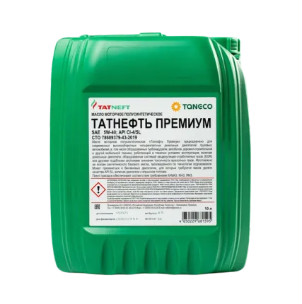 Фото №0 Масло моторное полусинтетическое Татнефть Премиум 5W-40 10 л 5W-40
