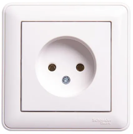 Фото №0 Розетка 1-м СП W59 16А IP20 без заземл. без защ. шторок в сборе бел. SchE RS16-153-18