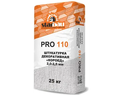фото StarBau 110 Штукатурка декоративная с фактурой Короед 2-2,5мм 25кг