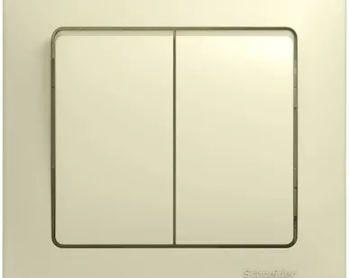 фото Выключатель двухклавишный скрытый бежевый 10А Glossa GSL000252 Schneider Electric