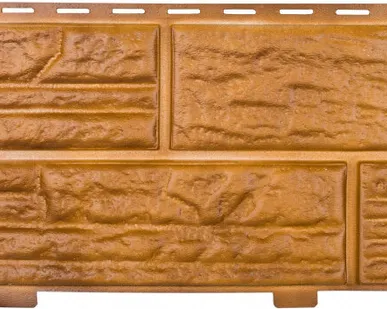 фото Формованный сайдинг Альта-Профиль Сланцевая порода цвет Золотистый