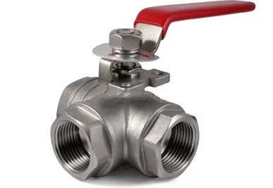 фото Кран нержавеющий трехходовой L-образный Ру 63 AISI 304